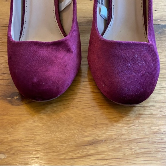 a new day Ellori Velvet Block Heel Pumps Sz 10 Purple Holiday Event Party - Picture 3 of 8